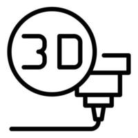 icône de bio-impression 3d, style de contour vecteur