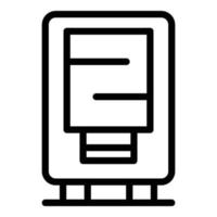 icône de distributeur automatique d'achat, style de contour vecteur