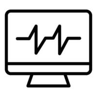 icône de moniteur de rythme cardiaque, style de contour vecteur