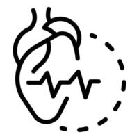 icône de battement de coeur, style de contour vecteur