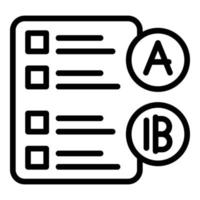 icône de la liste de contrôle des étudiants, style de contour vecteur