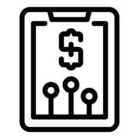 icône de rapport d'argent, style de contour vecteur