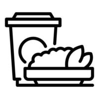 icône de déjeuner de café, style de contour vecteur