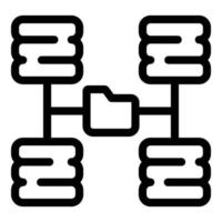 icône de réseau de serveur de filtre, style de contour vecteur