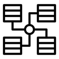 icône de réseau de cybersécurité, style de contour vecteur