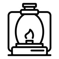 icône de lampe à pétrole, style de contour vecteur