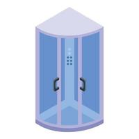 icône de cabine de douche propre, style isométrique vecteur