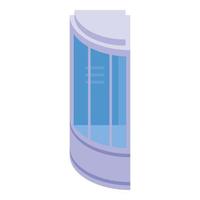 icône de cabine de douche de porte, style isométrique vecteur