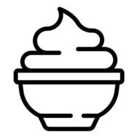 icône de crème de wasabi, style de contour vecteur