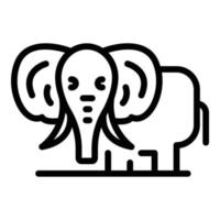 icône d'éléphant d'afrique, style de contour vecteur