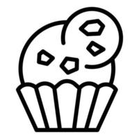 icône de muffin à la crème, style de contour vecteur