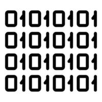 icône de code numérique blockchain, style de contour vecteur