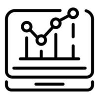 icône de moniteur d'argent de résultat, style de contour vecteur