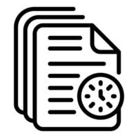 icône de documents urgents de travail urgent, style de contour vecteur