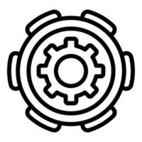 icône d'embrayage en acier, style de contour vecteur