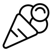 icône de crème glacée, style de contour vecteur
