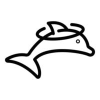 icône de dauphin mammifère, style de contour vecteur