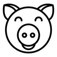 icône de cochon de ranch, style de contour vecteur