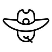icône de cow-boy de ranch, style de contour vecteur