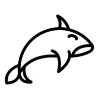 icône de baleine grampus, style de contour vecteur