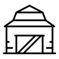 icône de bâtiment de ranch, style de contour vecteur