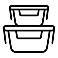icône de repas de conteneurs, style de contour vecteur