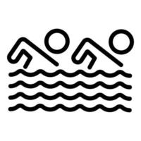 icône de l'équipe de natation olympique, style de contour vecteur