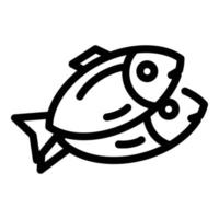 icône de poisson oméga, style de contour vecteur