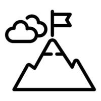 icône de montagne ciel, style de contour vecteur