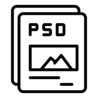 icône de document psd, style de contour vecteur