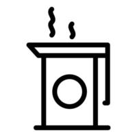 icône de tasse thermo chaude, style de contour vecteur