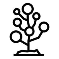 icône de buisson de fruits, style de contour vecteur