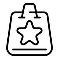 icône de sac de magasin, style de contour vecteur