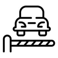 icône de voiture de barrière de stationnement, style de contour vecteur