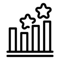 icône de graphique de classement, style de contour vecteur