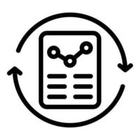 icône de rapport de mise à jour, style de contour vecteur