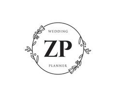 logo féminin zp initial. utilisable pour les logos nature, salon, spa, cosmétique et beauté. élément de modèle de conception de logo vectoriel plat.