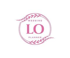 lo initiales lettre collection de logos de monogramme de mariage, modèles minimalistes et floraux modernes dessinés à la main pour cartes d'invitation, réservez la date, identité élégante pour restaurant, boutique, café en image vectorielle vecteur