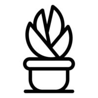 icône de pot de plante succulente, style de contour vecteur