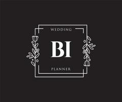 logo bi féminin initial. utilisable pour les logos nature, salon, spa, cosmétique et beauté. élément de modèle de conception de logo vectoriel plat.