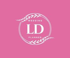 ld initiales lettre collection de logos de monogramme de mariage, modèles minimalistes et floraux modernes dessinés à la main pour cartes d'invitation, réservez la date, identité élégante pour restaurant, boutique, café en image vectorielle vecteur