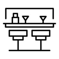 icône de comptoir de bar de rue, style de contour vecteur