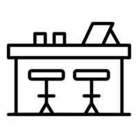 icône de comptoir de bar clients, style de contour vecteur