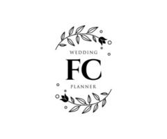 fc initiales lettre collection de logos de monogramme de mariage, modèles minimalistes et floraux modernes dessinés à la main pour cartes d'invitation, réservez la date, identité élégante pour restaurant, boutique, café en image vectorielle vecteur