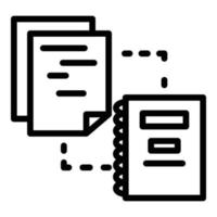 icône de documents organisés, style de contour vecteur
