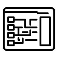 icône du système de chiffrement, style de contour vecteur