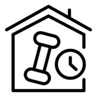 icône de remise en forme à la maison, style de contour vecteur