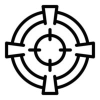 icône de cible de campagne, style de contour vecteur