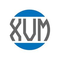 création de logo de lettre xvm sur fond blanc. concept de logo de cercle d'initiales créatives xvm. conception de lettre xvm. vecteur