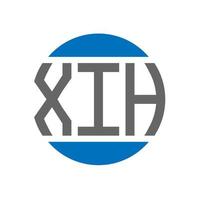 création de logo de lettre xih sur fond blanc. concept de logo de cercle d'initiales créatives xih. conception de lettre xih. vecteur